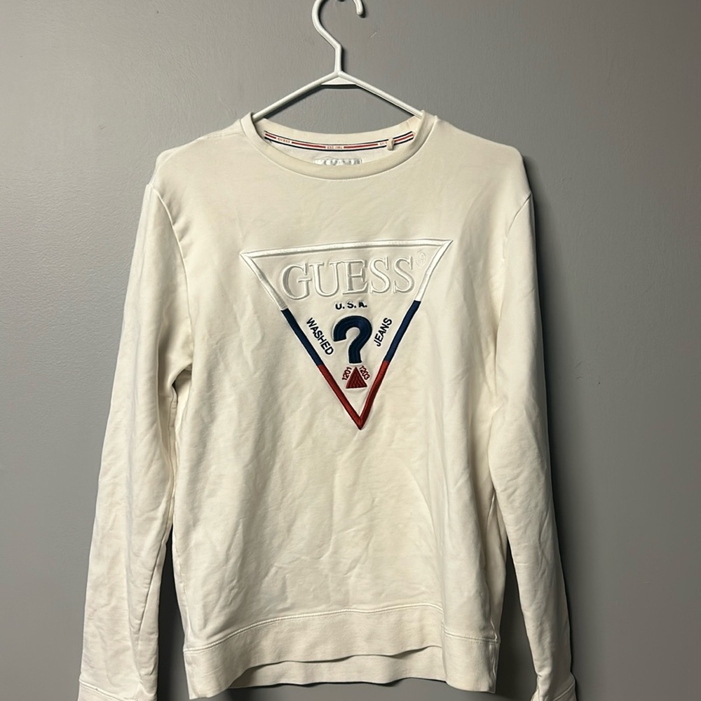 Guess White Multi-Colour Logo Sweatshirt
